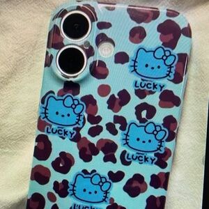 Hello Kitty Blue and Purple Leopard Print Phone Case